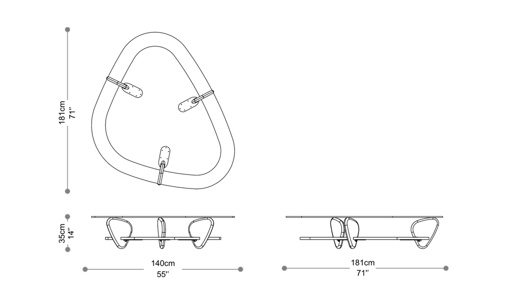 Image of the main dimensions of the product